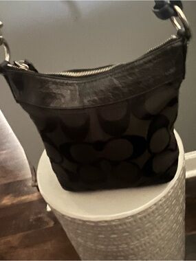 Coach Vintage Y2K Black Signature Pattern Crossbody Bag